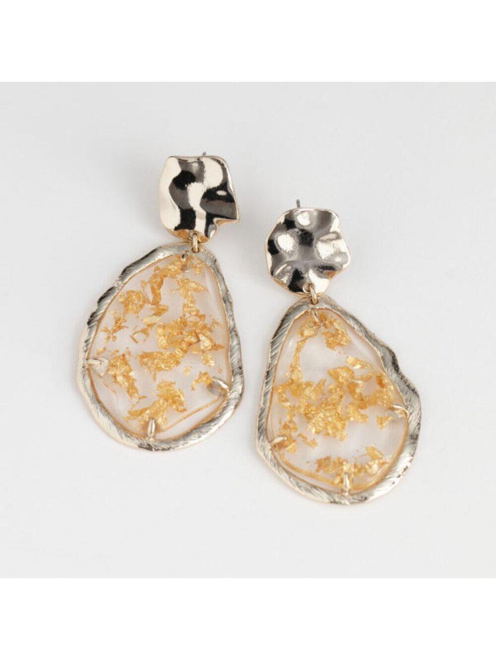 & Other Stories Gold Flake Hanging Earrings